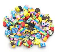 Ipotkitt 200 Pcs Mixed Color Ice Lolly Beads Handmade Polymer Clay Beads Ice Cream Dessert Cute Sweet Food Beads for DIY Handcraft Jewelry Making