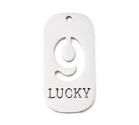 Ipotkitt 20pcs 304 Stainless Steel Number 9 with Word Lucky Charms Numbers Rectangle Hollow Word Metal Charms for DIY Jewelry Making Bracelet Necklace Earrings Keychains Crafts