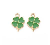 Ipotkitt 20pcs Clover Enamel Charms St. Patricks Day Four Leaves Clover Metal Charms for DIY Jewellery Making Crafts Bracelets Necklace Earrings Keychains Decor