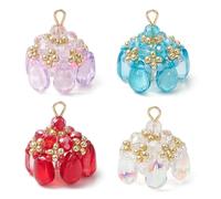 Ipotkitt 20pcs Random Glass Cloud Charms Celestial Weather Sky Charms with 304 Stainless Steel Loops for DIY Jewellery Making Earrings Bracelet Necklace Crafts