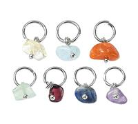 Ipotkitt 210 Pcs 7 Styles Natural Stone Charms Irregular Various Energy Healing Gemstone Chakra Charms for Jewelry Making DIY Necklace Earrings