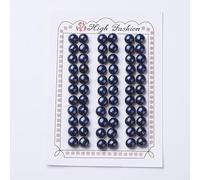 Ipotkitt 2Pairs Natural Pearl Beads Cultured Freshwater Pearl Dyed Half Drilled Round Black Loose Beads for Bracelets Necklaces Jewellery Making Crafts