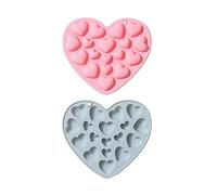 Ipotkitt 2pcs 2 Colours Heart Silicone Moulds Resin Casting Romantic Heart Moulds Heart Shaped Moulds Mini Heart Cake Moulds for UV Resin Craft Making