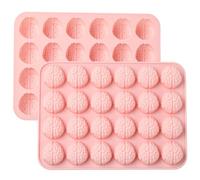Ipotkitt 2pcs Brain Shape Silicone Moulds Horror Organ Halloween Theme Candy Moulds for Chocolate Fondant Jelly Party Treat Making, 6.42×8.74×0.71 inch, 24 Cavity