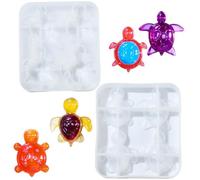 Ipotkitt 2pcs Sea Turtle Silicone Molds White Ocean Animal Jewelry Ornament Resin Casting Molds for Jewelry Making DIY Keychains Supplies