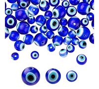 Ipotkitt 3 Strands 3 Style Handmade Evil Eye Lampwork Round Bead Strands Tiny Beads for DIY Bracelets Necklace Jewellery Making Accessories - 6~10mm