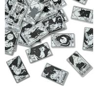 Ipotkitt 30 Pcs Printed Acrylic Tarot Card Charms Black Magic Cat Rectangle Charms Astrology Luck Amulet Charm for DIY Crafts Jewelry Making Supplies
