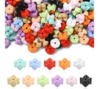 Ipotkitt 300pcs 11 Styles Wavy Edge Shape Acrylic Beads Colourful Irregular Loose Spacer Beads for DIY Bracelets Keychains Pen Art Craft Supplies Jewellery Making