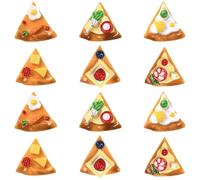 Ipotkitt 30pcs 6 Styles Pizza Resin Cabochons Italian Pizza Food Bread Flatback Slime Charms for Crafts DIY Jewelry Phone Case Hair Clip Scrapbooking Decor