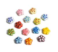 Ipotkitt 30pcs Porcelain Flower Enamel Beads Ceramic Floral Spring Theme Spacer Beads for Bracelets Necklace Earrings Keychains Jewelry Making DIY Crafts- Random Colors