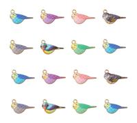 Ipotkitt 35 Pcs 7 Colors Printed Bird Charms Colorful Flying Animal Charms Alloy Mini Fly Bird Charms for Jewellery Making DIY Necklace Bracelet Earring Supplies