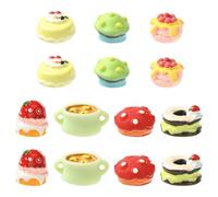 Ipotkitt 35 pcs 7 Styles Imitation Food Resin Cabochons Cake Dessert Soup Flatback Charms No Hole Beads for DIY Jewelry Earrings Bracelet Necklace Hair Pins Phone Case Crafts