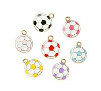 Ipotkitt 35pcs 7 Colours Football Themed Enamel Charms Metal Soccer Charms Funny Sport Charms for DIY Craft Earring Necklace Bracelet Jewellery Making