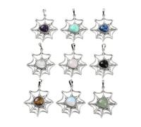 Ipotkitt 5 pcs Random Antique Silver Plated Brass and Gemstone Spider Web Charms Net Shape Halloween Charms for DIY Jewelry Making Necklace Bracelet Earrings Keychains Crafts