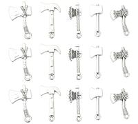 Ipotkitt 50 pcs 5 Styles Tibetan Style Zinc Alloy Axe Charms Hatchet Weapon Tool Metal Charms for DIY Jewellery Making Bracelet Necklace Earrings Keychains Crafts