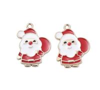 Ipotkitt 50 pcs Alloy Santa Claus Enamel Charms Cute Christmas Xmas Theme Metal Charms for DIY Jewelry Making Crafts Bracelets Necklace Earrings Keychains Decor