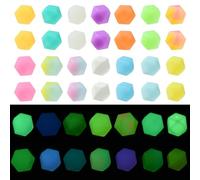 Ipotkitt 50 Pcs Colourful Luminous Hexagon Silicone Focal Beads Glow inthe Dark Silicone Beads Candy Colour Rubber Beads Polygon Silicone Beads for Bracelet Necklace Jewellery Making DIY Craft