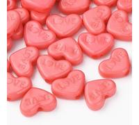 Ipotkitt 500g Approx 2300pcs Pink Acrylic Heart Beads Heart Shape Word Love Spacer Beads Bulk for Jewelry Making DIY Bracelet Necklace Earrings Keychains Crafts