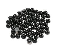 Ipotkitt 50pcs Black Gemstone Cabochons 4mm Half Round Cabochons Natural Black Onyx Flatback Beads Healing Chakra Stone for Bracelet Necklace DIY Jewellery Making