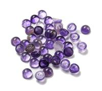 Ipotkitt 50pcs Gemstone Cabochons 4mm Half Round Cabochons Natural Amethyst Flatback Beads Healing Chakra Stone for Bracelet Necklace DIY Jewellery Making