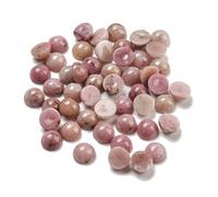 Ipotkitt 50pcs Gemstone Cabochons 4mm Half Round Cabochons Natural Rhodonite Flatback Beads Healing Chakra Stone for Bracelet Necklace DIY Jewellery Making