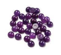 Ipotkitt 50pcs Gemstone Cabochons 4mm Half Round Cabochons Purple Colour Natural White Jade Flatback Beads Healing Chakra Stone for Bracelet Necklace DIY Jewellery Making