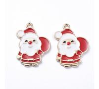 Ipotkitt 50pcs Santa Claus Enamel Charms Cute Christmas Xmas Theme Metal Charms for DIY Jewellery Making Crafts Bracelets Necklace Earrings Keychains Decor
