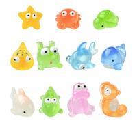 Ipotkitt 55 pcs 11 Styles Resin Sea Animal Ornaments Cute Animals Miniature Figurines Micro Landscape Accessories for Fish Tank Pond Bonsai Garden Pathway Swimming Pool