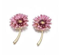 Ipotkitt 6 pcs Pink Alloy 3D Flower Enamel Pin Daisy Floral Brooch for DIY Crafts Dress Clothes Backpacks Hats Jeans Ties Suit Shirt Decor