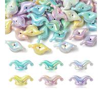 Ipotkitt 60pcs 6 Colours Acrylic Hat Beads AB Colour Magic Circus Theme Spacer Beads for DIY Bracelet Necklace Earrings Keychains Jewellery Making Crafts