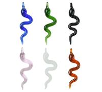 Ipotkitt 6pcs 6 Colours Handmade Lampwork Snake Big Charms Cobra Animal Reptile Glass Charms for DIY Jewellery Making Crafts Bracelets Necklace Earrings Keychains Decor