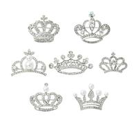 Ipotkitt 7 pcs 7 Styles Alloy Crystal Rhinestone Crown Brooches with Plastic Pearl Bead Elegant Lapel Pins for DIY Crafts Dress Clothes Backpacks Bags Hats Jeans Ties Decor