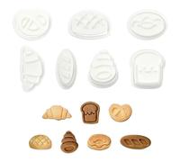 Ipotkitt 7pcs 7 Styles Food Clay Stamps Bread Cutter Stamps Toast Biscuit Stamp Clay Moulds for Polymer Clay Jewellery Making Earrings DIY Crafts- White