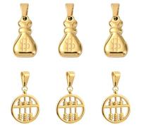 Ipotkitt 8 pcs 2 Styles 304 Stainless Steel Purse Abacus Charms Golden Color Money Bag Math Charms for Jewelry Making Bracelets Earrings Necklaces Keychains Bag Phone DIY Crafts