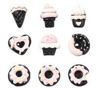 Ipotkitt 90 pcs 9 Styles Dessert Resin Cabochons Sweet Food Donut Ice-Cream No Hole Beads for DIY Jewelry Crafts Scrapbooking Bag Phone Case Earrings Keychains Accessories