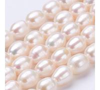 Ipotkitt Approx 35pcs/Strand Natural Freshwater Pearl Beads Oval Shaped Pearl Beads Baroque Style Craft Ornaments for DIY Bracelet Jewellery Making