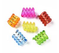 Ipotkitt Approx 775 pcs 12.5mm Colorful Coil Shape Acrylic European Beads Hair Coil Dreadlocks Spring Large Hole Beads for Hair Decorations DIY Crafts Jewelry Bracelet Necklace