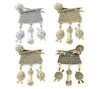 Ipotkitt Assorted Pins Planet Music Animal Knitting Letter Camping Cross Brooches for Clothes Backpacks Hats Crafts, Metal, no gemstone
