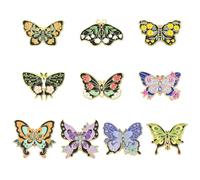 Ipotkitt Dollar Sign Body Organ Shape Butterfly Fruit Insect Beach Hawaii Pink Ribbon Cowboy Western Style Enamel Alloy Pins Brooches for Clothes, Metal, no gemstone