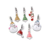 Ipotkitt European Heart Fruit Feather Christmas Clover Anchor Flower Animal Bow Pumpkin Pacifier Large Hole Charms for DIY Jewelry Bracelet Crafts, Metal, No Gemstone