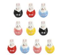 Ipotkitt Porcelain Rabbit Beads Ceramic Easter Animal Spacer Beads for Jewellery Making DIY Bracelet Necklace Earrings Keychains Crafts, 10pcs 5 Colors