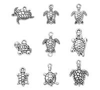 Ipotkitt Tibetan Style Alphabet Travel Music Key Lock Tarot Cross Knot Skull Flower Gun Planet Vampire Fish Turtle Charms for DIY Crafts Jewellery