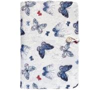 ipoul A5 Binder, 6 Ring Binder, Refillable Journal, Butterfly Notebook, Embroidered, 6"x8" Unlined Paper, Sketchbook, Butterfly Gifts, Budget Planner, White