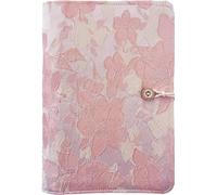 ipoul A5 Binder, 6 Ring Binder, Refillable Notebook, Embroidery Journal, Budget Binder, Sketchbook 6"x8", Travelers Journal, Gift for Girls, Pink Peach Blossom, Planner Binder