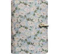ipoul A5 Binder 6 Ring, Embroidered Flower Cover, Refillable Notebook, A5 Journal, 6"x8", Sketchbook, Travel Journal for Women, White Gardenia, Binder Notebook, Planner Binder
