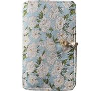 ipoul A6 Binder, Embroidered Flower Journal, Refillable, 6 Ring Binder, 5"x7" Journal Cover, B6 Sketchbook, Travel Diary for Girl, White Gardenia, Budget Binder, Planner Binder