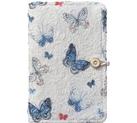 ipoul A6 Binder, Refillable Notebook, 6 Ring Binder, Small, 5"x7", B6 Sketchbook, Embroidered, Butterfly Gifts for Girls, Budget Planner Binder, Butterfly, White