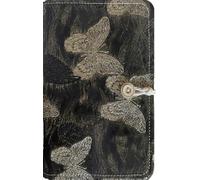 ipoul A6 Binder, Refillable Notebook, 6 Ring Binder, Small Journal 5"x7", B6 Sketchbook, Embroidered Notebook, Butterfly Gifts for Girls, Budget Binder, Planner Binder, Butterfly Notebook, Black