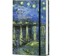 ipoul Art Journal, Sketch book, Blank Notebook, 130gsm, Thick Paper Sketchbook, A5, Hardcover Drawing Notebook, Blank Page Journal, Lay Flat, Unlined, Van Gogh Starry Night Over the Rhone