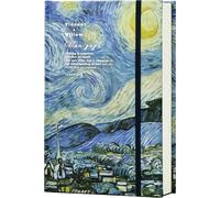 ipoul Art Journal, Sketch book, Blank Notebook, 130gsm, Thick Paper Sketchbook, A5, Hardcover Drawing Notebook, Blank Page Journal, Lay Flat, Unlined, Van Gogh Starry Night, Sketch Books for Adults